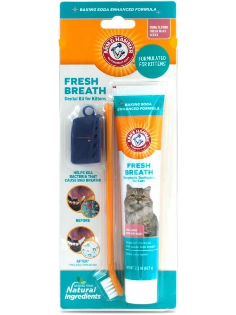 Arm & Hammer Cat Dental Kit - Toothbrush, Toothpaste and Oral Care for Kittens w